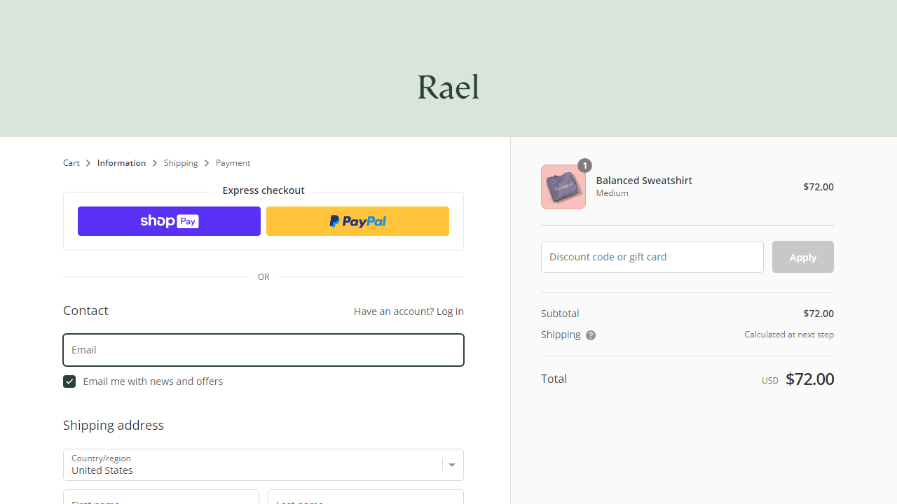 How to apply Rael coupon code